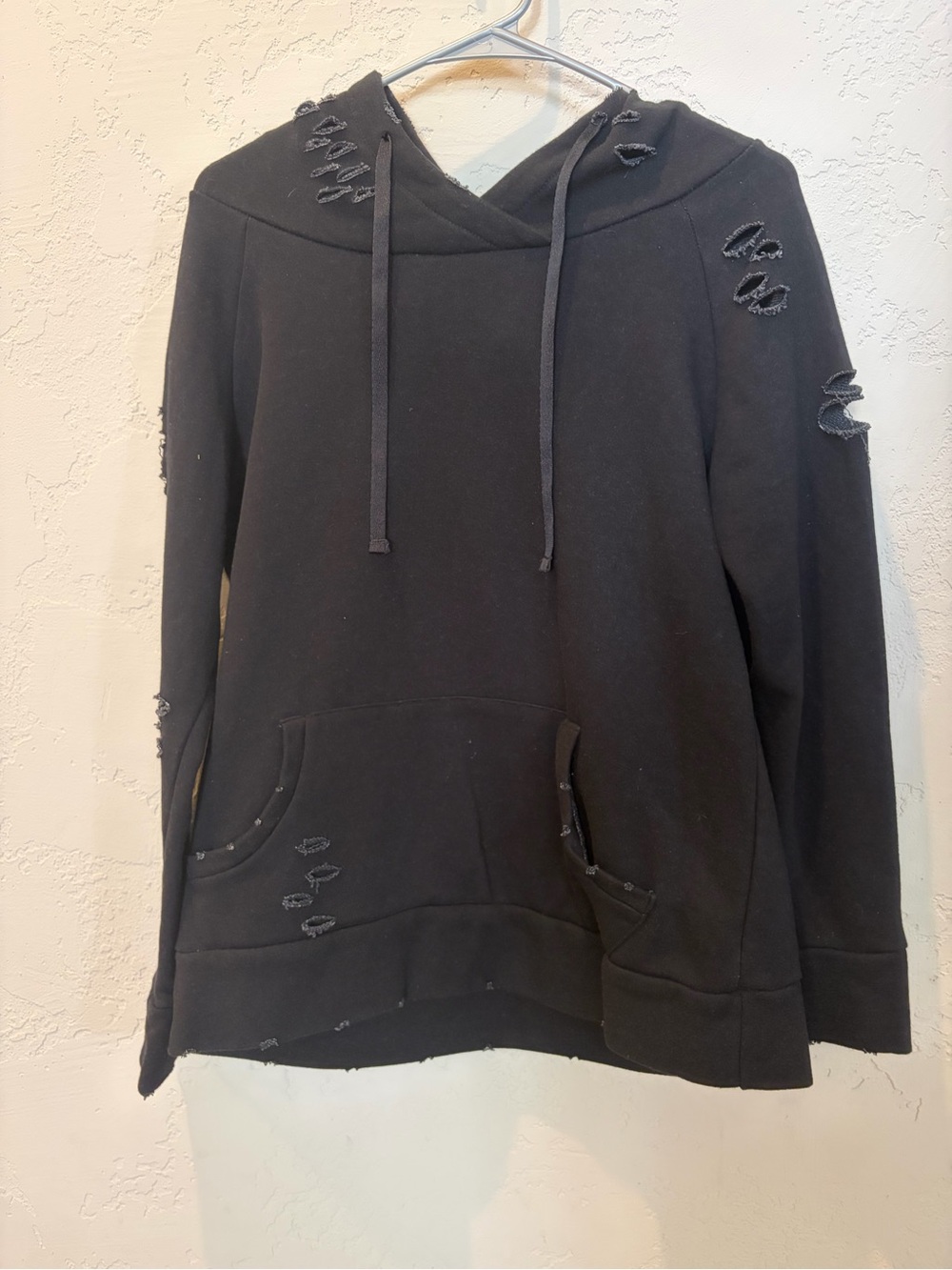 Chelsea deboer Distressed Black Hoodie Sweatshirt - Women's Cozy Pullover
